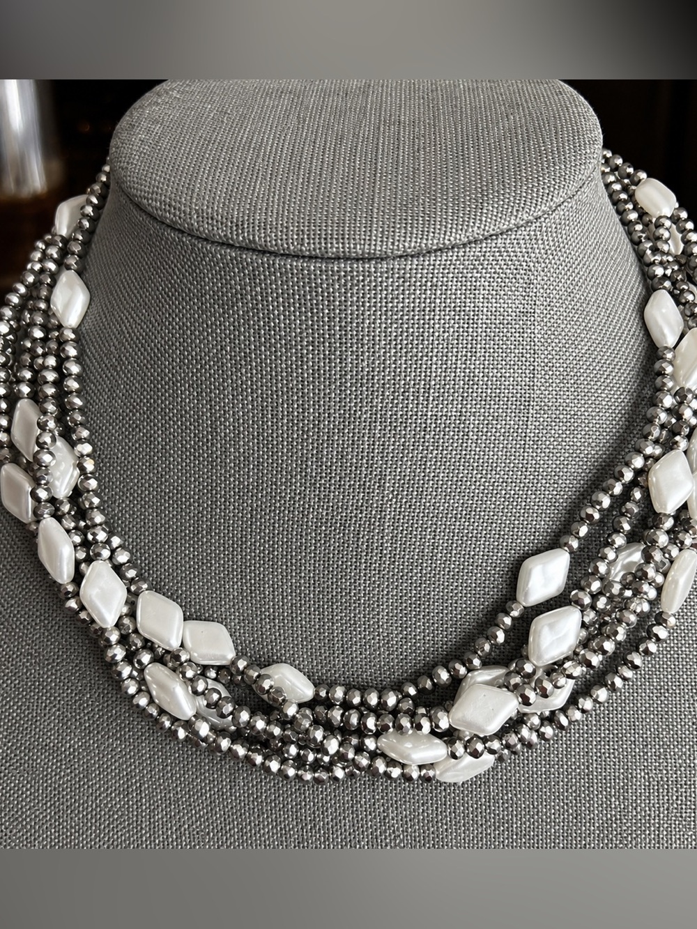 Chunky Multi-Strand Beaded Necklace